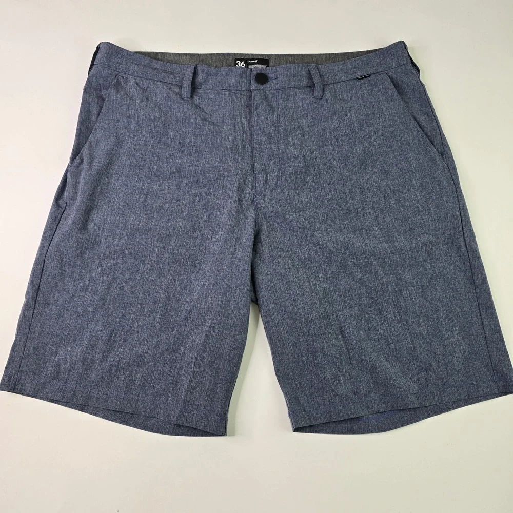 Hurley Phantom Mens Walkshorts Size 36 Blue Grey Heathered Stretch F2341-00